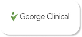 Geoge clinical Logo of George Clinical with a green checkmark design above the text.