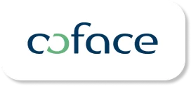 face Logo of Coface with stylized letters "co" in green and "face" in dark grey on a white background.